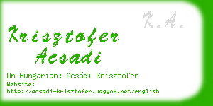 krisztofer acsadi business card