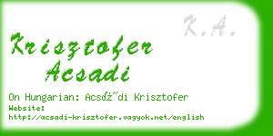 krisztofer acsadi business card